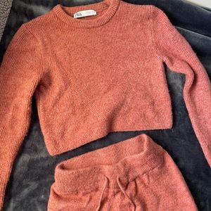 Zara Burnt Orange Knit sweater set
